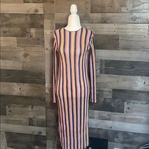 Zara Trafaluc striped midi dress small